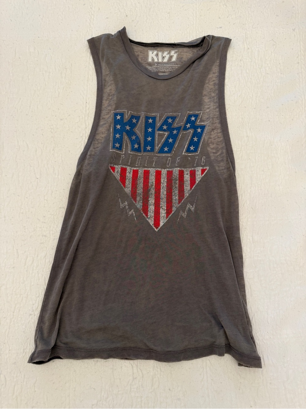 KISS Tank Top with Red, White, & Blue Graphic